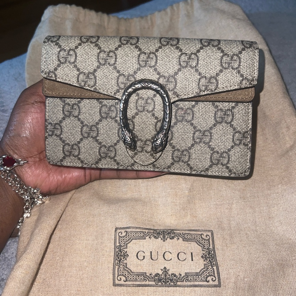 Gucci Tan and Brown Crossbody Bag with Iconic Monogram